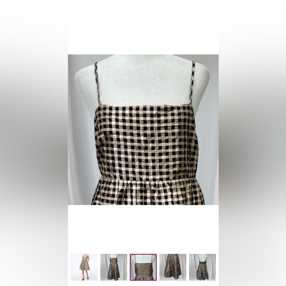 J. Crew Factory Black and Gold Metallic Checkered Mini Dress - Picture 2 of 9